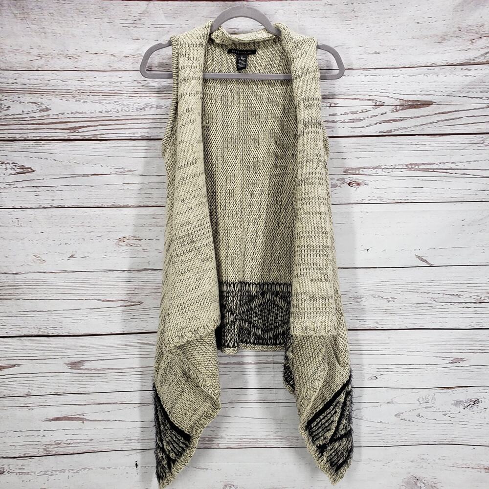 BCBGMAXAZRIA Women's Knit Wool Blend Metallic Open Cardigan Medium
